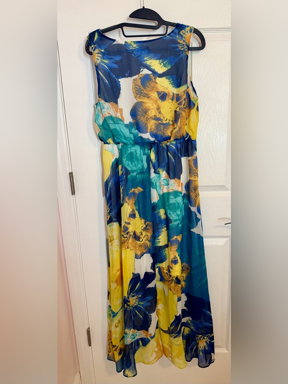 Designer Sangria Floral Faux Chiffon Wrap Dress Sz 8P